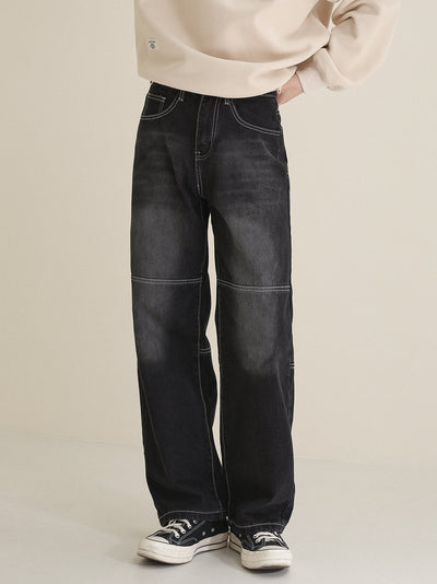 Zhou Line Sitch Faded Jeans-korean-fashion-Jeans-Zhou's Closet-OH Garments