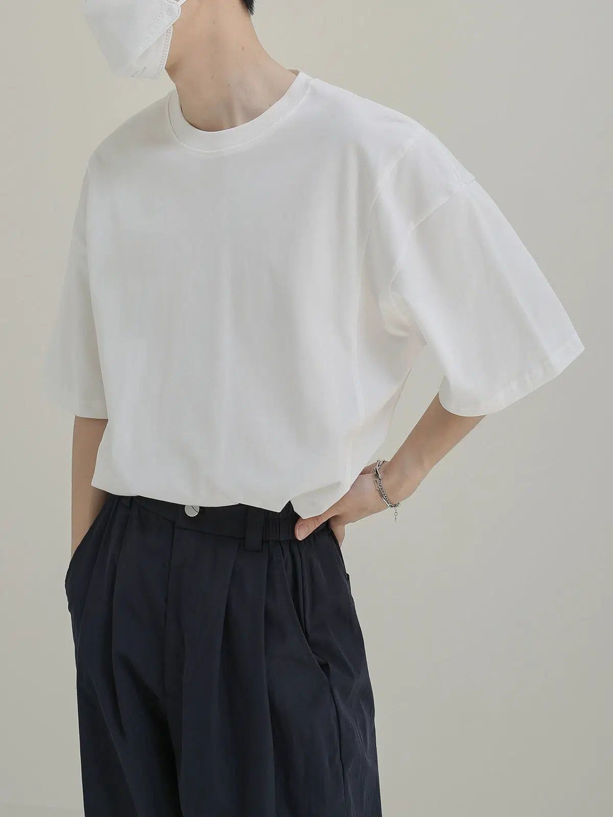 Zhou Loose Arms Basic T-Shirt-korean-fashion-T-Shirt-Zhou's Closet-OH Garments