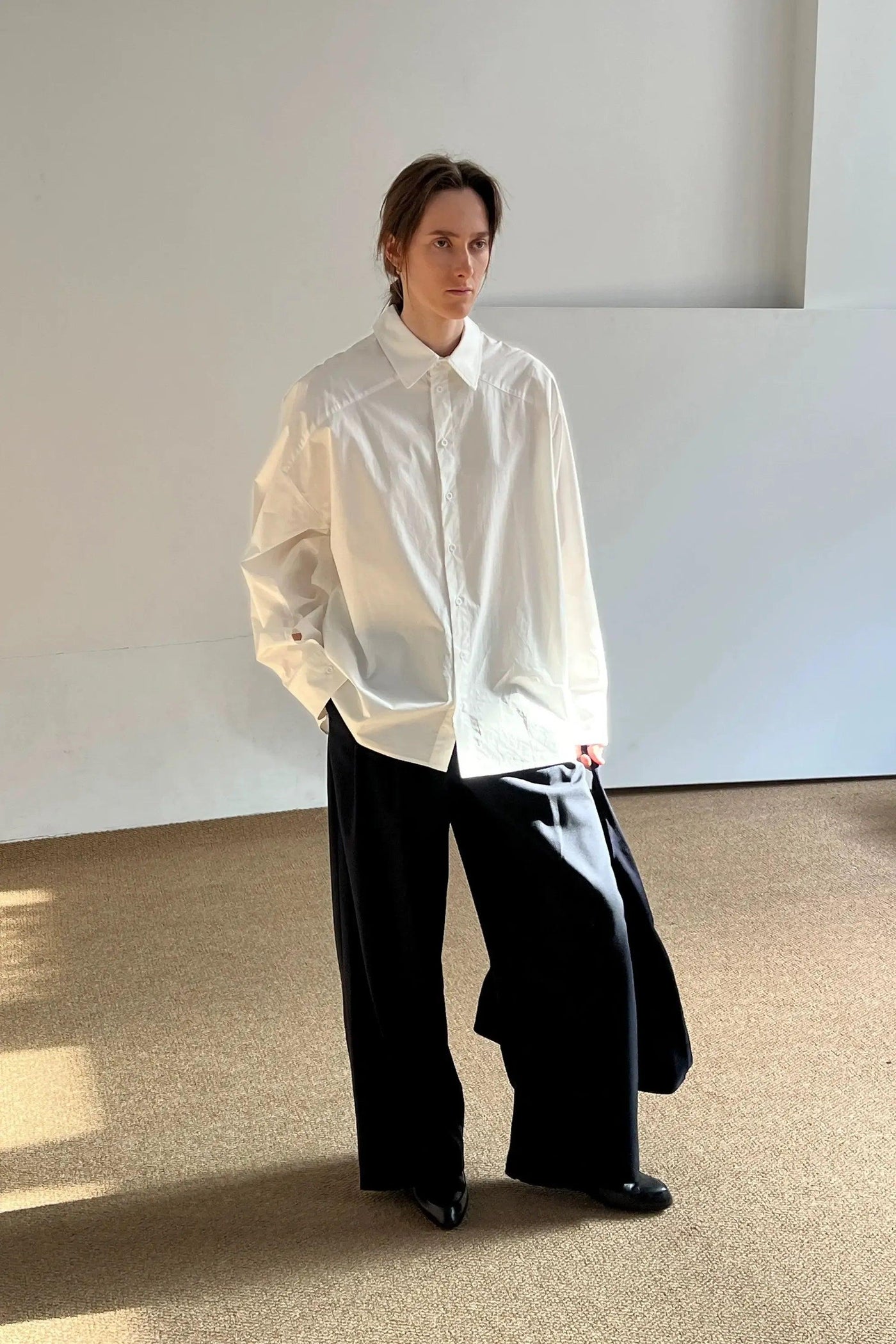 Zhou Loose Cut Solid Color Shirt-korean-fashion-Shirt-Zhou's Closet-OH Garments