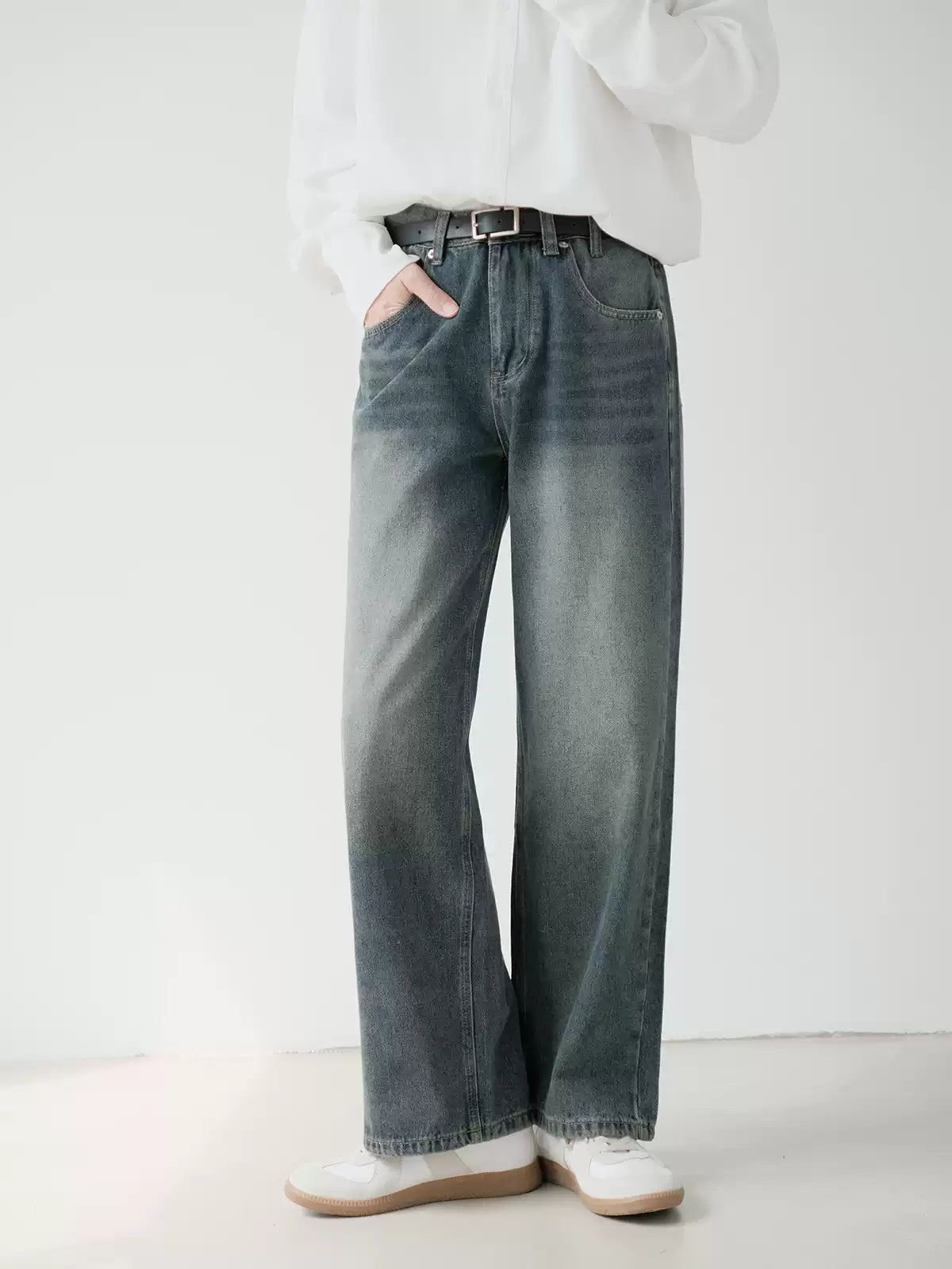 Zhou Mid-Rise Straight Leg Jeans-korean-fashion-Jeans-Zhou's Closet-OH Garments