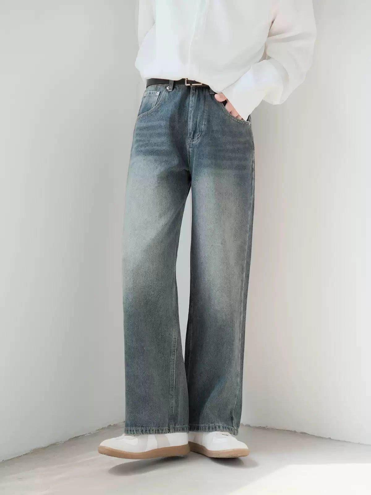 Zhou Mid-Rise Straight Leg Jeans-korean-fashion-Jeans-Zhou's Closet-OH Garments