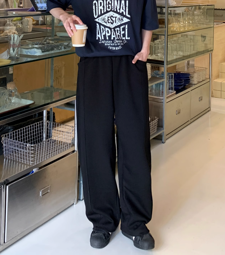 Zhou Mid-Seamed Comfy Sweatpants-korean-fashion-Pants-Zhou's Closet-OH Garments