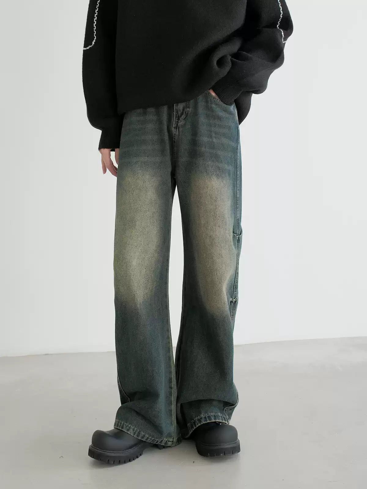 Zhou Mid-Waist Straight Jeans-korean-fashion-Jeans-Zhou's Closet-OH Garments