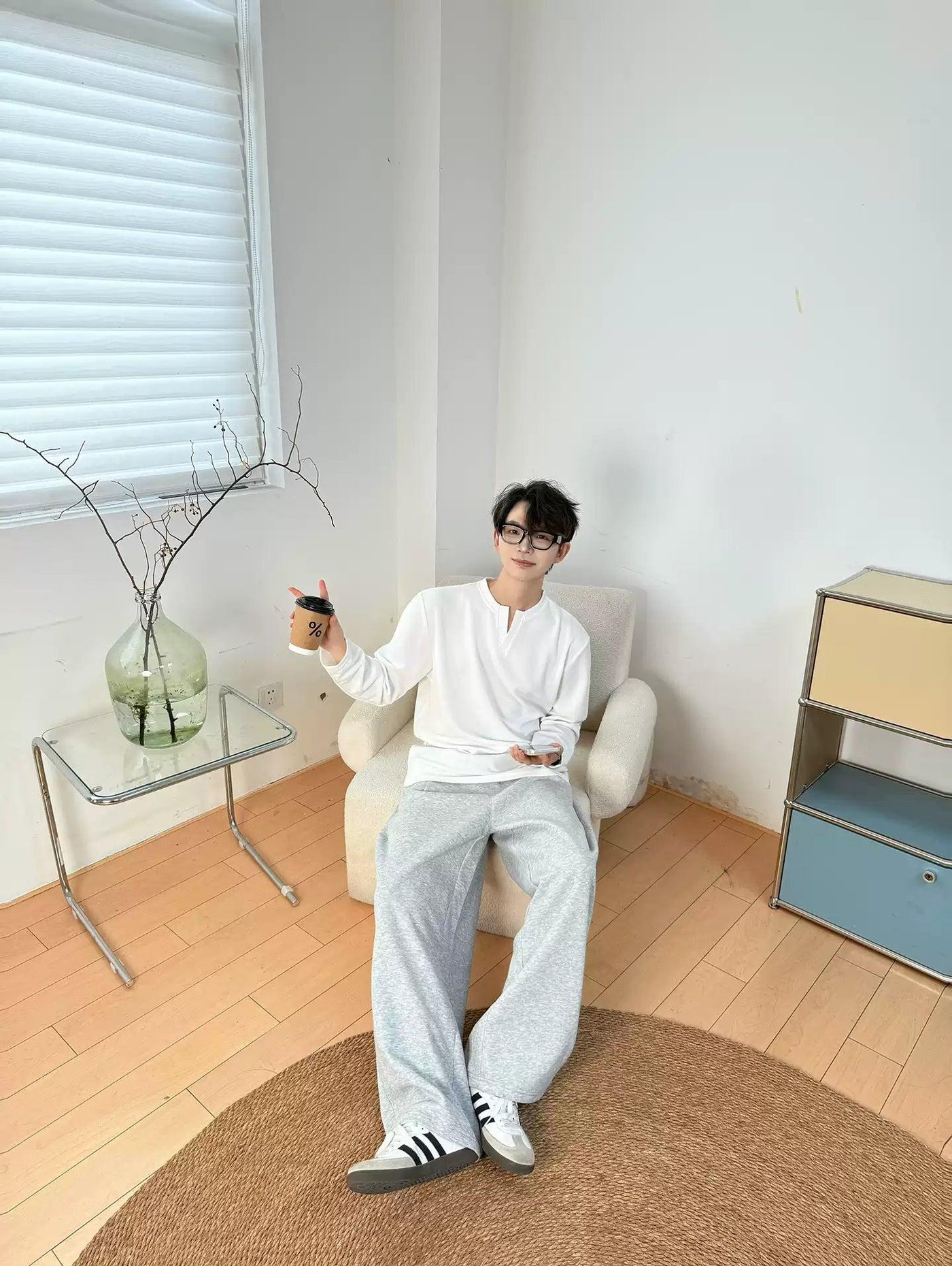 Zhou Mini V-Neck Long Sleeve T-Shirt-korean-fashion-T-Shirt-Zhou's Closet-OH Garments