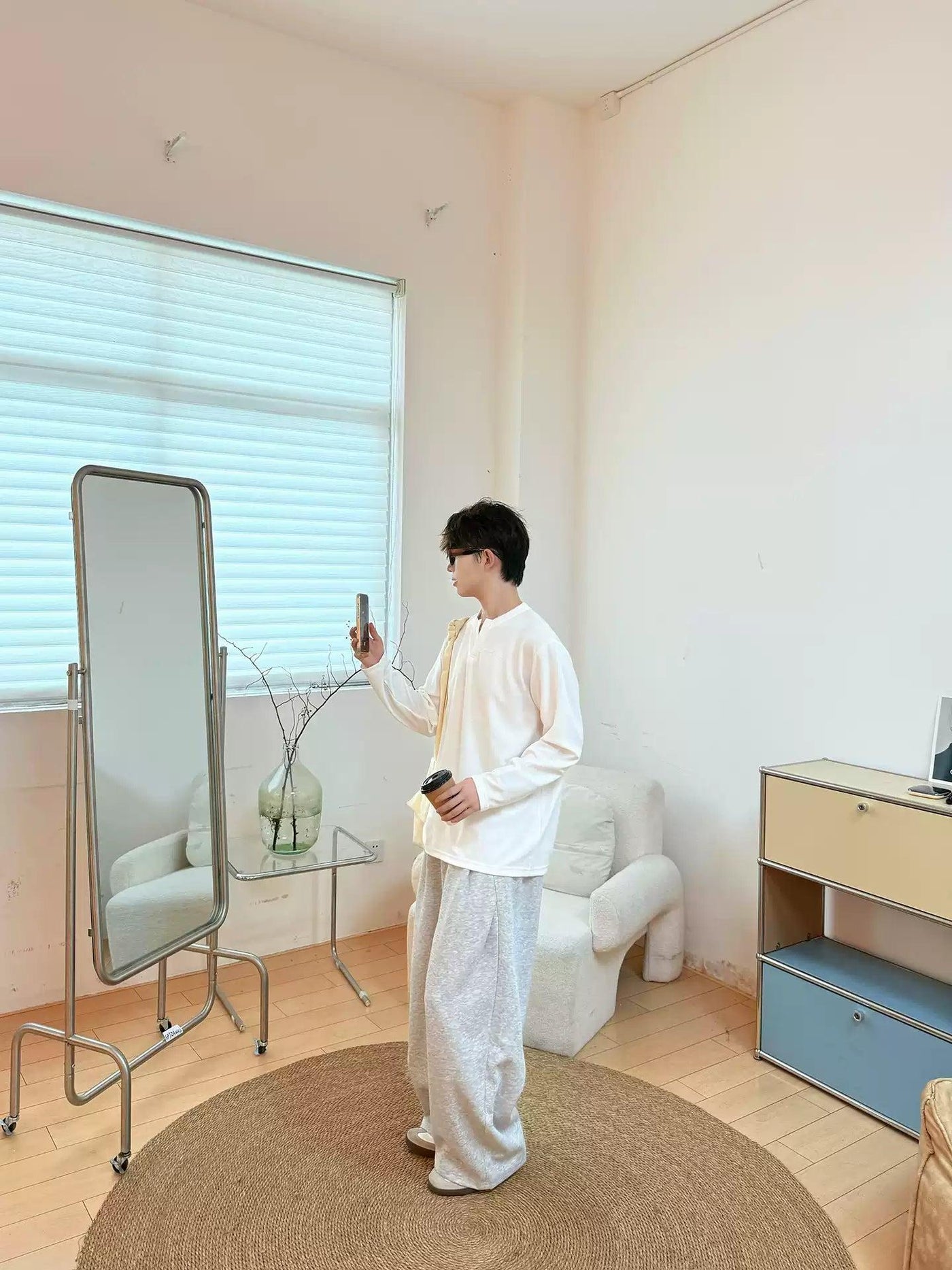 Zhou Mini V-Neck Long Sleeve T-Shirt-korean-fashion-T-Shirt-Zhou's Closet-OH Garments