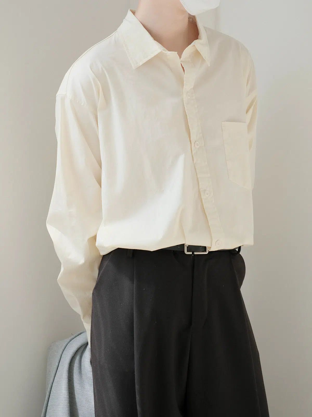 Zhou Minimal Front Pocket Shirt-korean-fashion-Shirt-Zhou's Closet-OH Garments