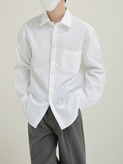 Zhou Minimal Pocket Casual Shirt-korean-fashion-Shirt-Zhou's Closet-OH Garments