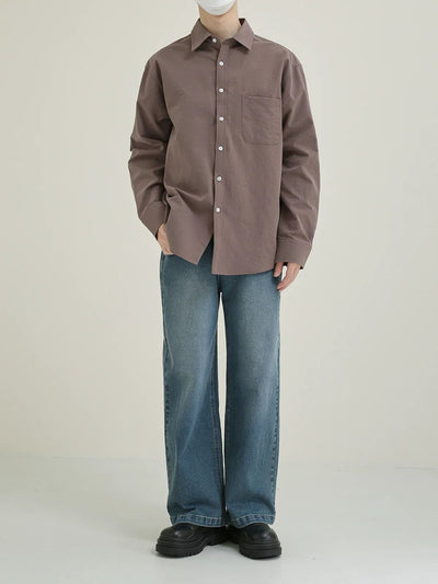 Zhou Minimal Pocket Casual Shirt-korean-fashion-Shirt-Zhou's Closet-OH Garments