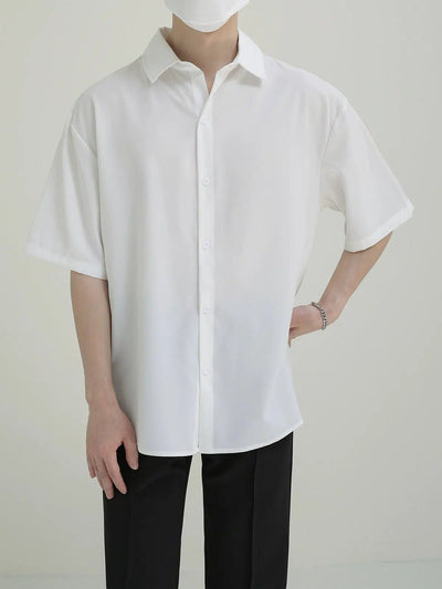 Zhou Minimalist Short Sleeve Shirt-korean-fashion-Shirt-Zhou's Closet-OH Garments