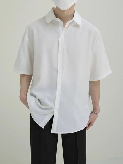 Zhou Minimalist Short Sleeve Shirt-korean-fashion-Shirt-Zhou's Closet-OH Garments