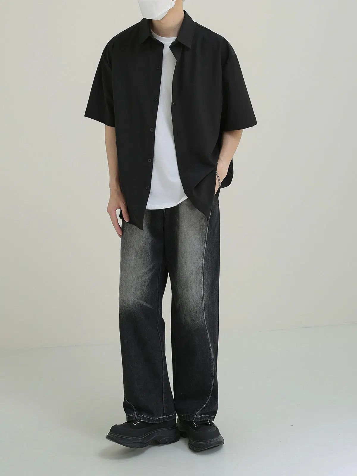 Zhou Minimalist Short Sleeve Shirt-korean-fashion-Shirt-Zhou's Closet-OH Garments