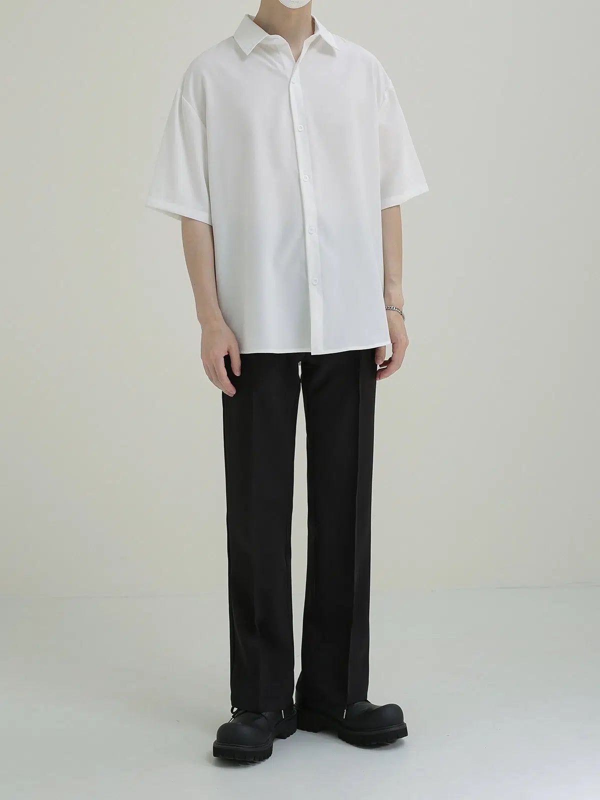 Zhou Minimalist Short Sleeve Shirt-korean-fashion-Shirt-Zhou's Closet-OH Garments