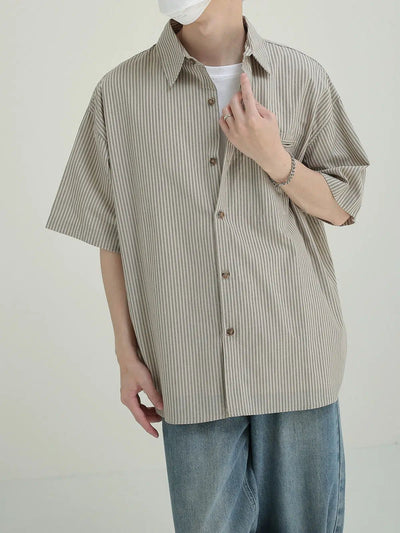 Zhou Neutral Stripes Shirt-korean-fashion-Shirt-Zhou's Closet-OH Garments