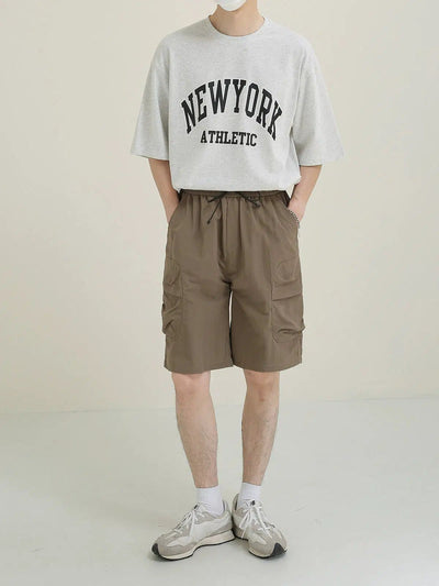 Zhou New York Athletic Text T-Shirt-korean-fashion-T-Shirt-Zhou's Closet-OH Garments