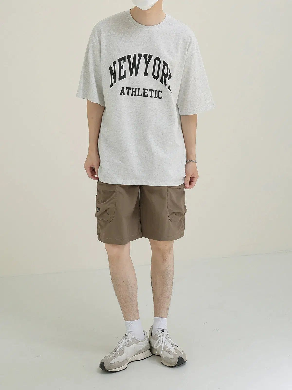 Zhou New York Athletic Text T-Shirt-korean-fashion-T-Shirt-Zhou's Closet-OH Garments