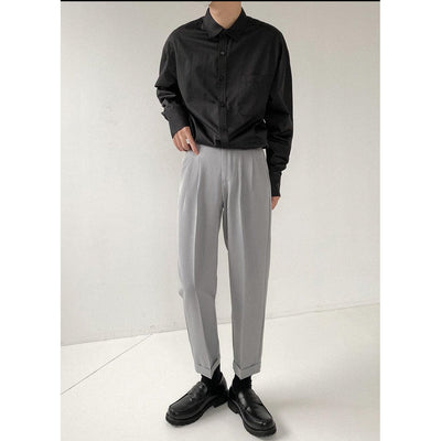 Zhou Office Cropped Trousers-korean-fashion-Pants-Zhou's Closet-OH Garments