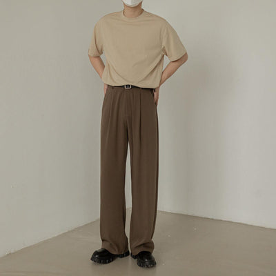 Zhou Office Minimal Folds Bootcut Pants-korean-fashion-Pants-Zhou's Closet-OH Garments