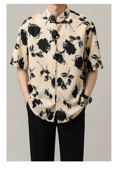 Zhou Paint Splashes Textured Shirt-korean-fashion-Shirt-Zhou's Closet-OH Garments