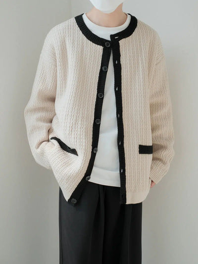 Zhou Patterned and Buttoned Knit Cardigan-korean-fashion-Cardigan-Zhou's Closet-OH Garments