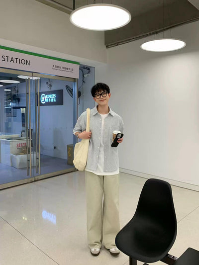 Zhou Patterned Front Pocket Shirt-korean-fashion-Shirt-Zhou's Closet-OH Garments