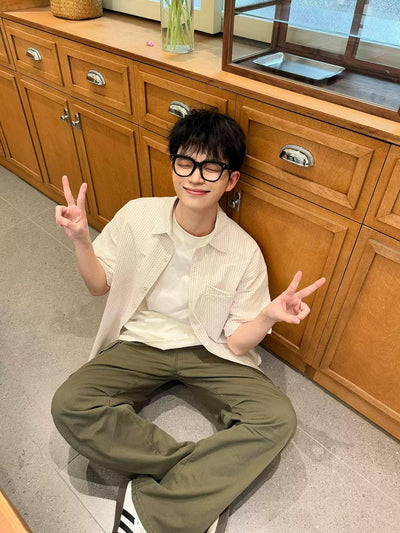 Zhou Patterned Front Pocket Shirt-korean-fashion-Shirt-Zhou's Closet-OH Garments