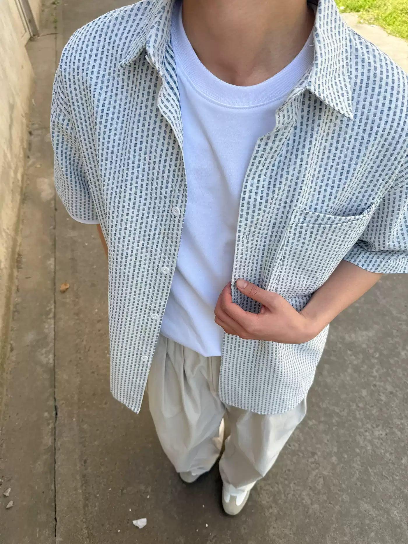 Zhou Patterned Front Pocket Shirt-korean-fashion-Shirt-Zhou's Closet-OH Garments