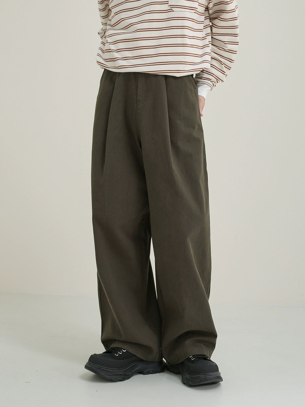 Zhou Pintuck Pleats Wide Pants-korean-fashion-Pants-Zhou's Closet-OH Garments