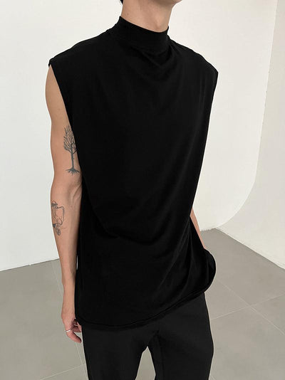 Zhou Plain Color Sleeveless Mockneck-korean-fashion-Mockneck-Zhou's Closet-OH Garments