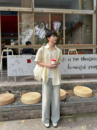 Zhou Plain Color Versatile Shirt-korean-fashion-Shirt-Zhou's Closet-OH Garments