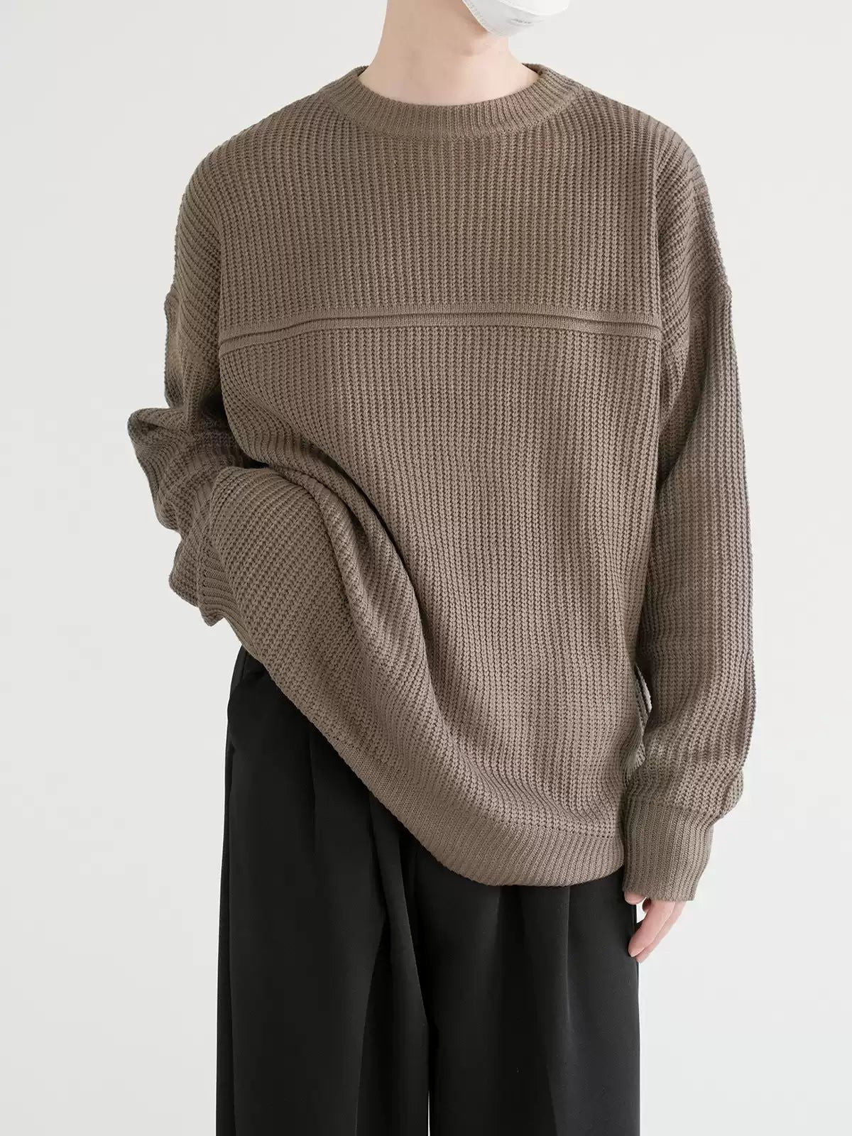 Zhou Plain Drape Loose Sweater-korean-fashion-Sweater-Zhou's Closet-OH Garments