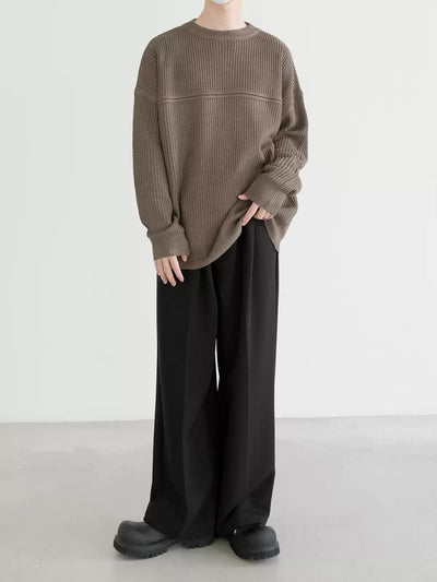 Zhou Plain Drape Loose Sweater-korean-fashion-Sweater-Zhou's Closet-OH Garments