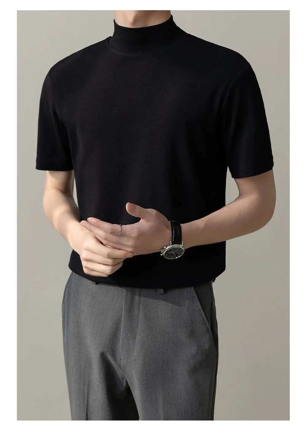 Zhou Plain High Collar Mockneck-korean-fashion-Mockneck-Zhou's Closet-OH Garments