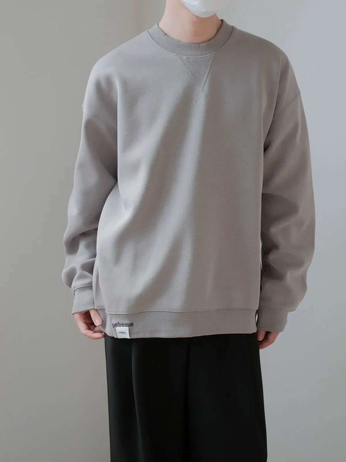 Zhou Plain Stitched Triangle Crewneck-korean-fashion-Crewneck-Zhou's Closet-OH Garments