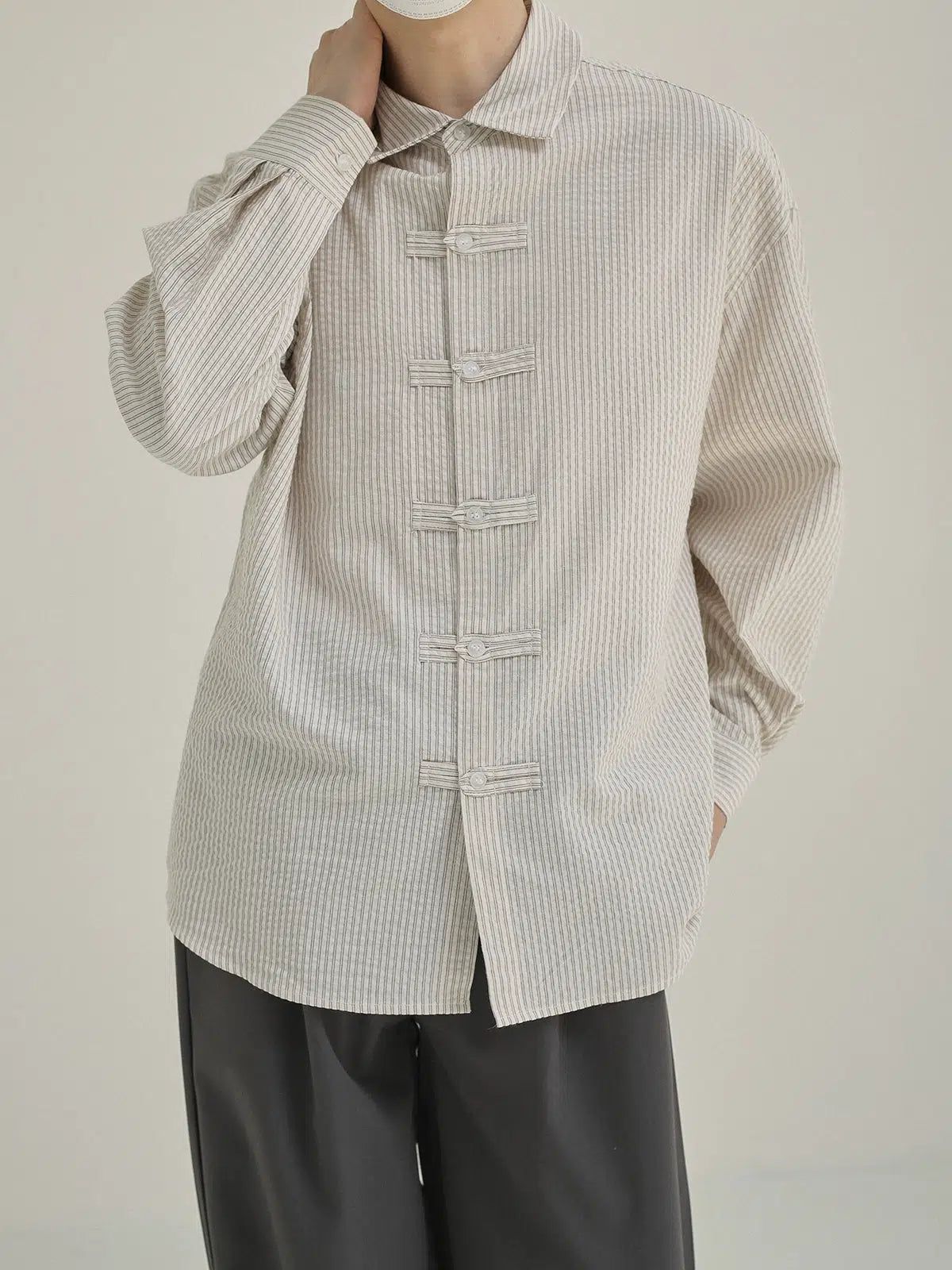 Zhou Plate Buttons Plaid Shirt-korean-fashion-Shirt-Zhou's Closet-OH Garments