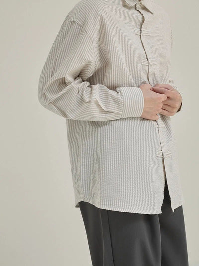 Zhou Plate Buttons Plaid Shirt-korean-fashion-Shirt-Zhou's Closet-OH Garments