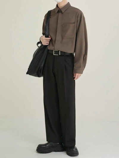 Zhou Pleated Classic Straight Pants-korean-fashion-Pants-Zhou's Closet-OH Garments