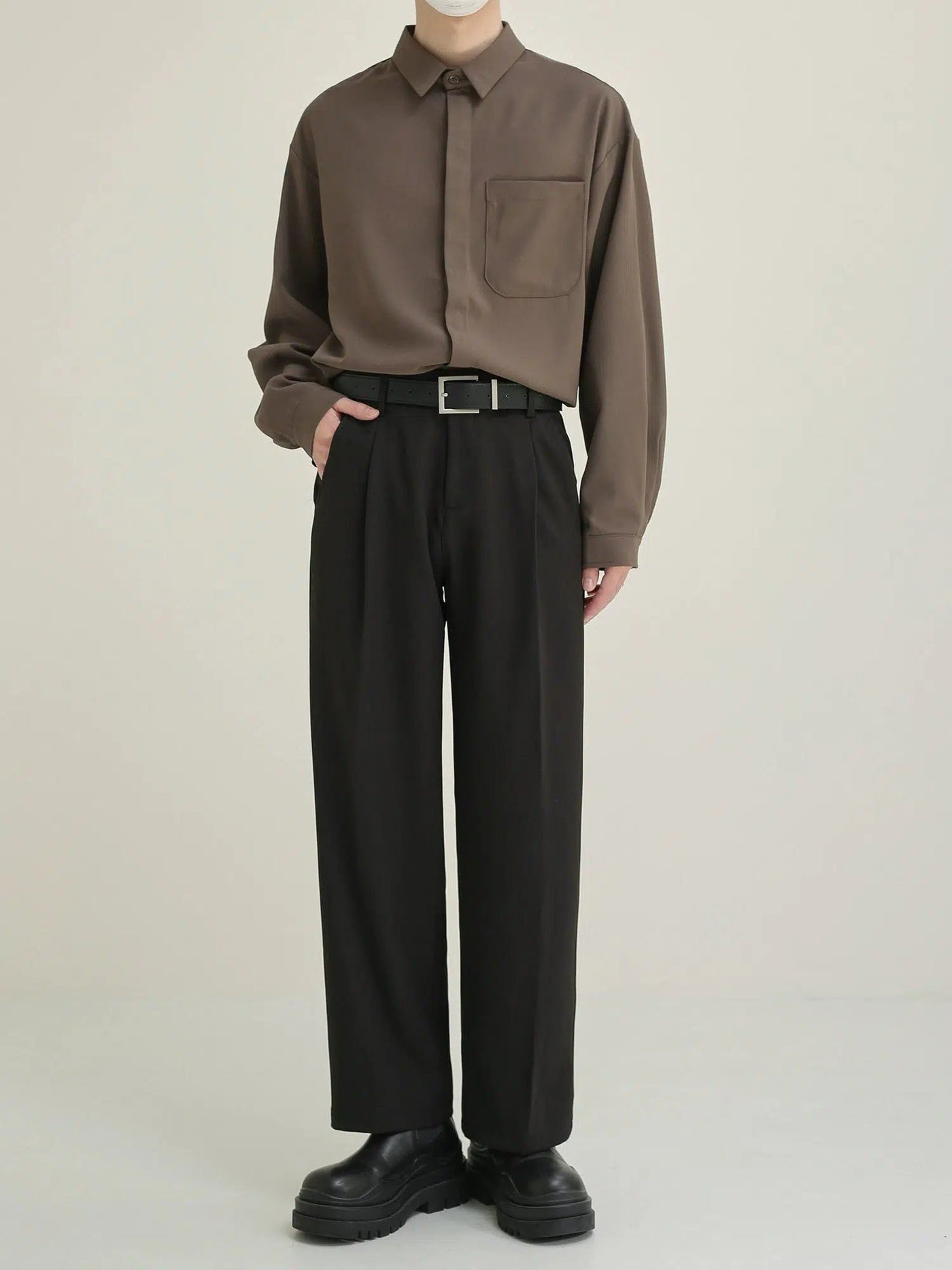 Zhou Pleated Classic Straight Pants-korean-fashion-Pants-Zhou's Closet-OH Garments