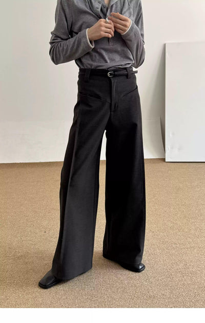 Zhou Pleated Front-Pocket Trousers-korean-fashion-Trousers-Zhou's Closet-OH Garments