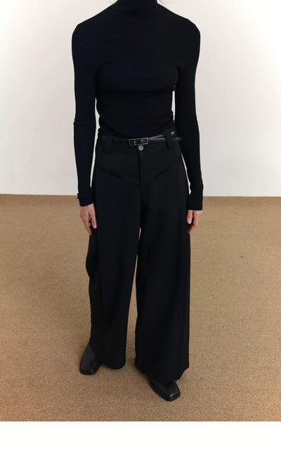 Zhou Pleated Front-Pocket Trousers-korean-fashion-Trousers-Zhou's Closet-OH Garments
