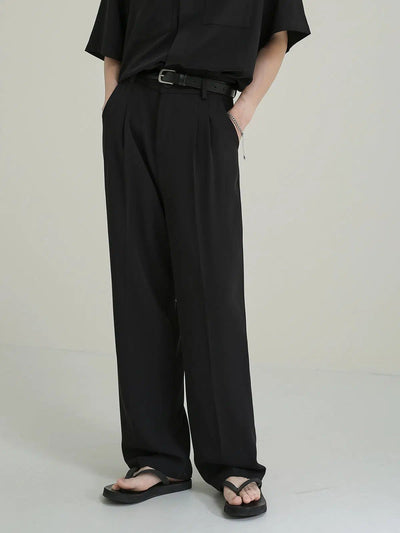 Zhou Pleated Seam Lines Trousers-korean-fashion-Trousers-Zhou's Closet-OH Garments