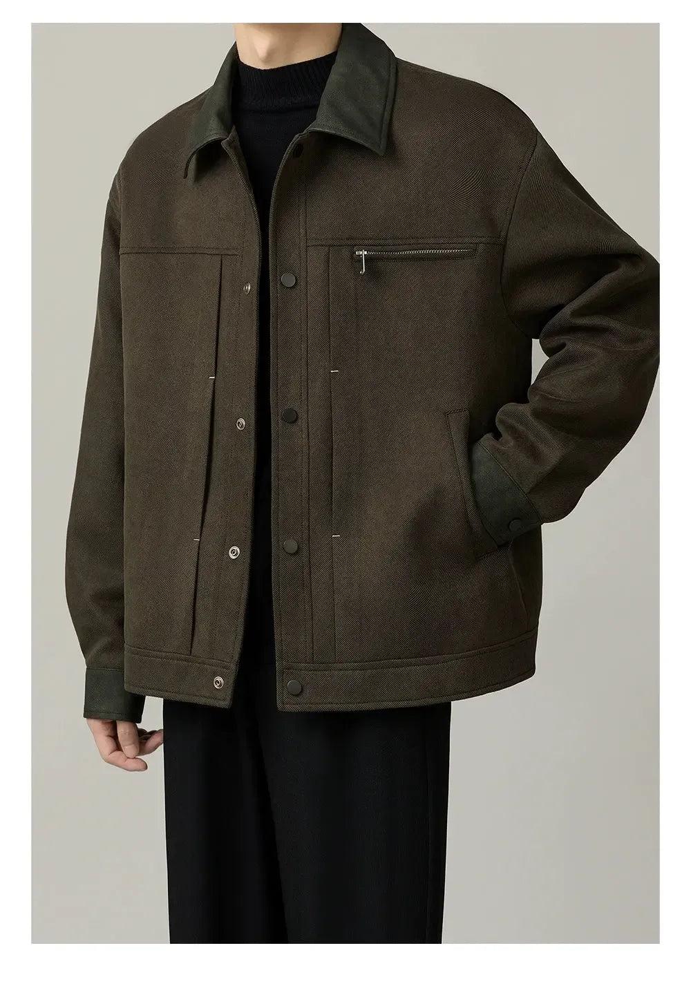 Zhou PU Leather Spliced Versatile Jacket-korean-fashion-Jacket-Zhou's Closet-OH Garments