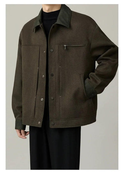 Zhou PU Leather Spliced Versatile Jacket-korean-fashion-Jacket-Zhou's Closet-OH Garments