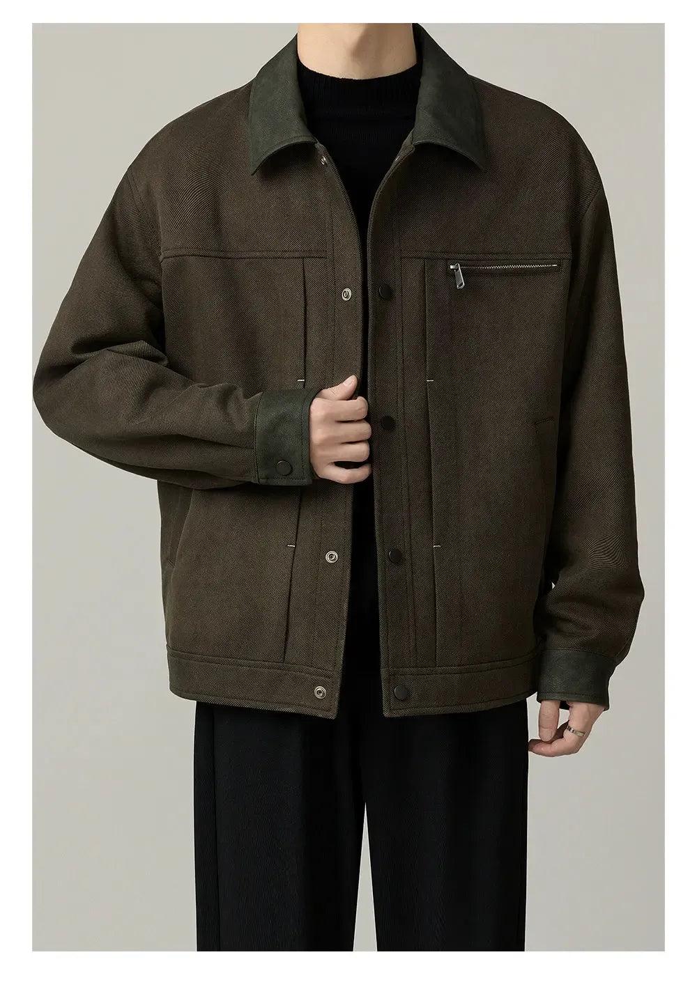 Zhou PU Leather Spliced Versatile Jacket-korean-fashion-Jacket-Zhou's Closet-OH Garments