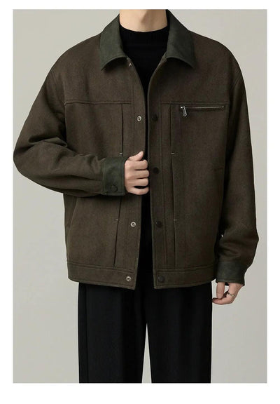 Zhou PU Leather Spliced Versatile Jacket-korean-fashion-Jacket-Zhou's Closet-OH Garments