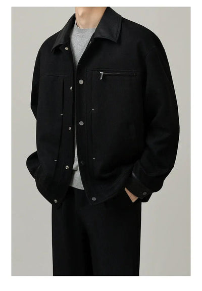 Zhou PU Leather Spliced Versatile Jacket-korean-fashion-Jacket-Zhou's Closet-OH Garments