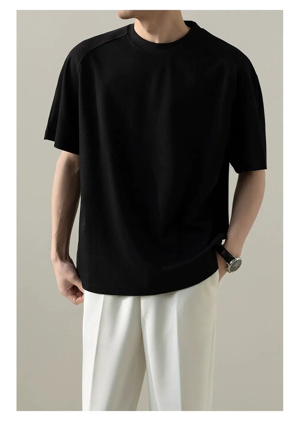 Zhou Raglan Sleeve Relax Fit T-Shirt-korean-fashion-T-Shirt-Zhou's Closet-OH Garments