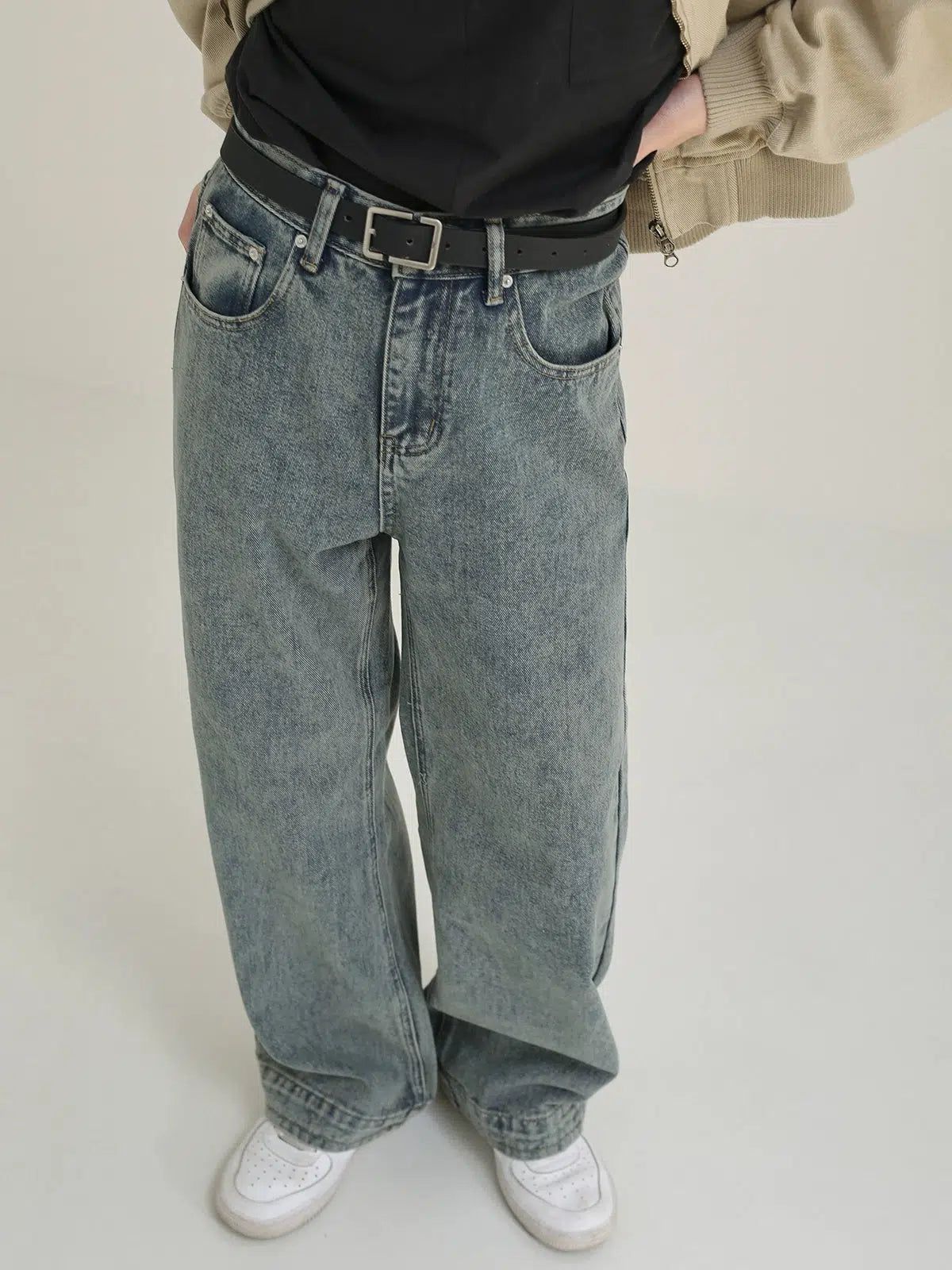 Zhou Regular Cut Washed Jeans-korean-fashion-Jeans-Zhou's Closet-OH Garments