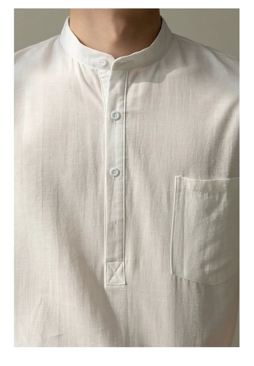 Zhou Relaxed Fit Half-Buttons Shirt-korean-fashion-Shirt-Zhou's Closet-OH Garments