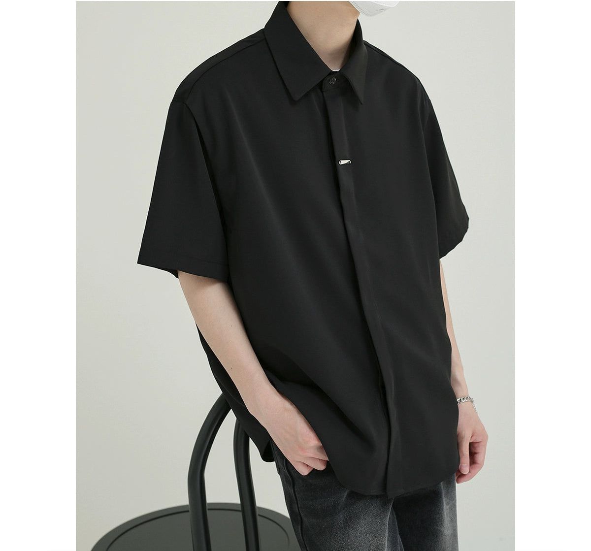 Zhou Relaxed Fit Neat Shirt-korean-fashion-Shirt-Zhou's Closet-OH Garments