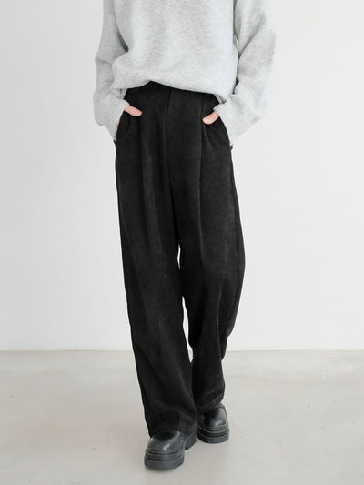 Zhou Relaxed Fit Velvet Pants-korean-fashion-Pants-Zhou's Closet-OH Garments